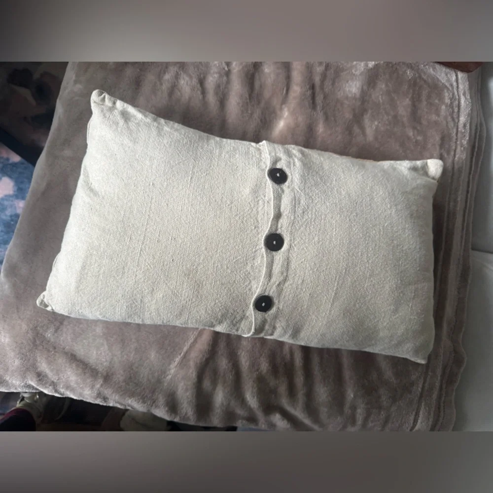 West Elm Orange and Cream Throw Pillow